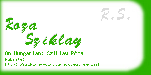 roza sziklay business card